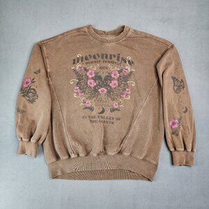 Vintage 90s Arizona Jean Co Sweatshirt Women's XS Brown Boho Music Floral